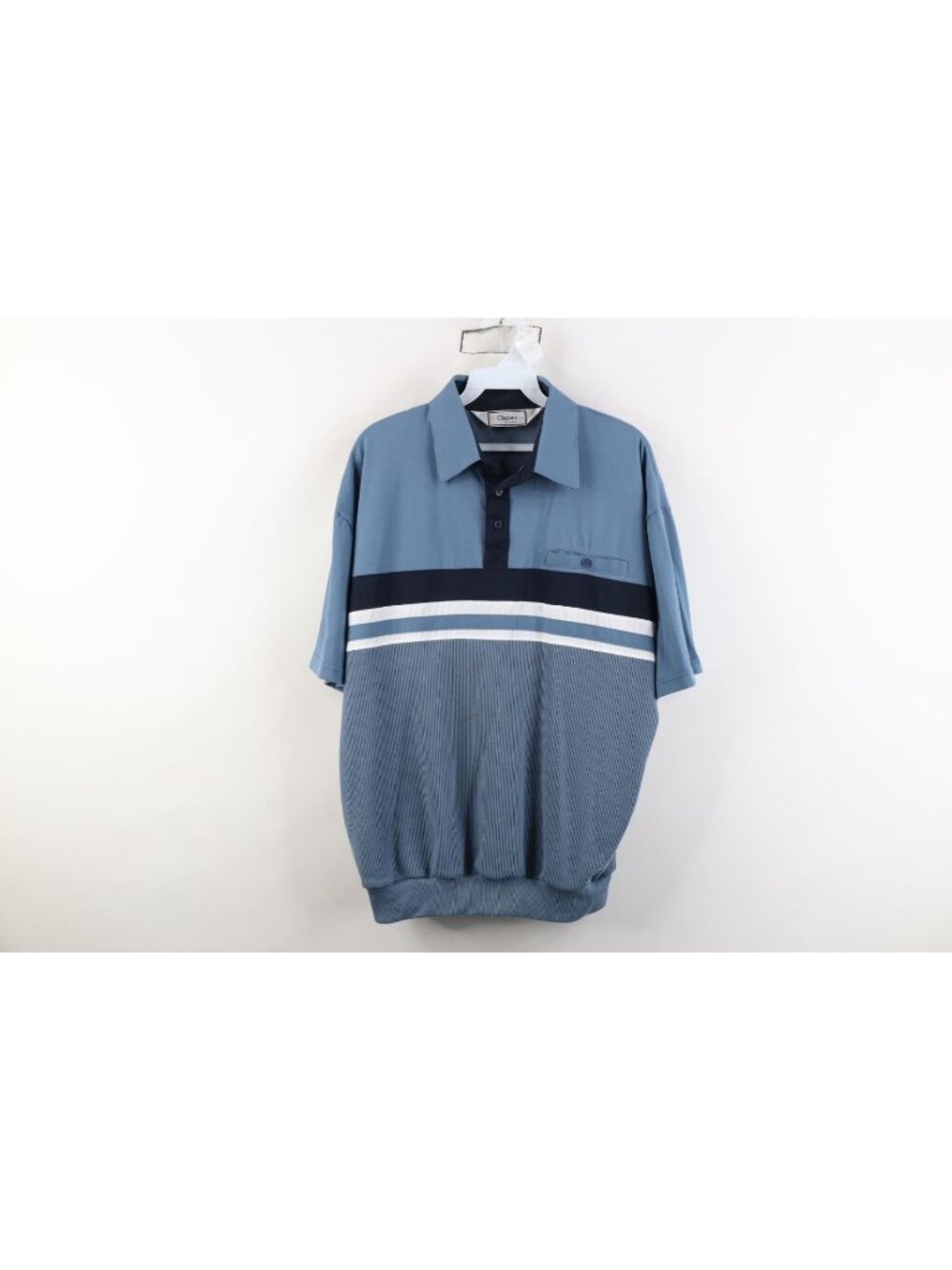 Vintage 90s Streetwear Mens Large Ribbed Knit Striped Pullover Polo Shirt Mafia